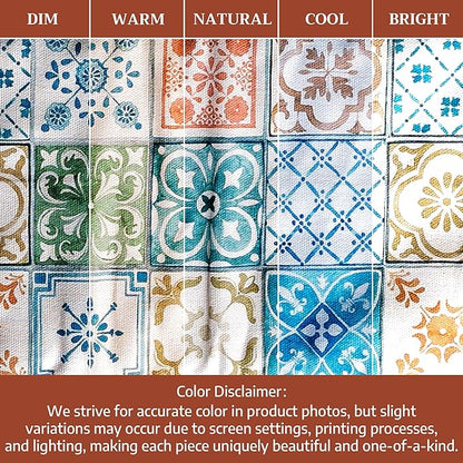 Maison d' Hermine Double Oven Mitts 100% Cotton 7"x35" Double Oven Mitt Heat Resistant BBQ Cooking Gloves with Loop Baking Grilling Kitchen Hotel Home Farmhouse Spring Summer (Agrume)