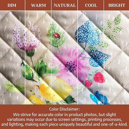 Maison d' Hermine Pot Holders 100% Cotton Potholders (8" x 8", Pack of 1) | Heat Resistant Hot Pads with Loop BBQ Cooking Baking Farmhouse Kitchen Handling Hot Pans Spring Summer - Jardin D'Ete - Fog