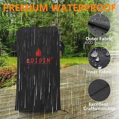 Smoker Cover Fit for East Oak Ridgewood Pro 30" Electric Smoker, Waterproof BBQ Grill Cover Smoker Covers-20 D x 20" W x 45" H