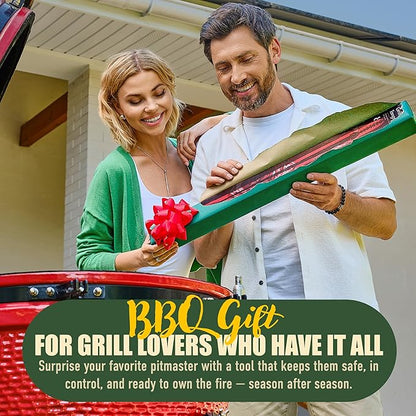 24 inch BBQ Tongs - 1 Year Warranty, 100% Stainless Steel Long Metal Grill Tongs for Outdoor Grill, Non Slip Handle, Locking Mechanism, Heat resistant, Pinzas de Cocina for steak, hot dog and more