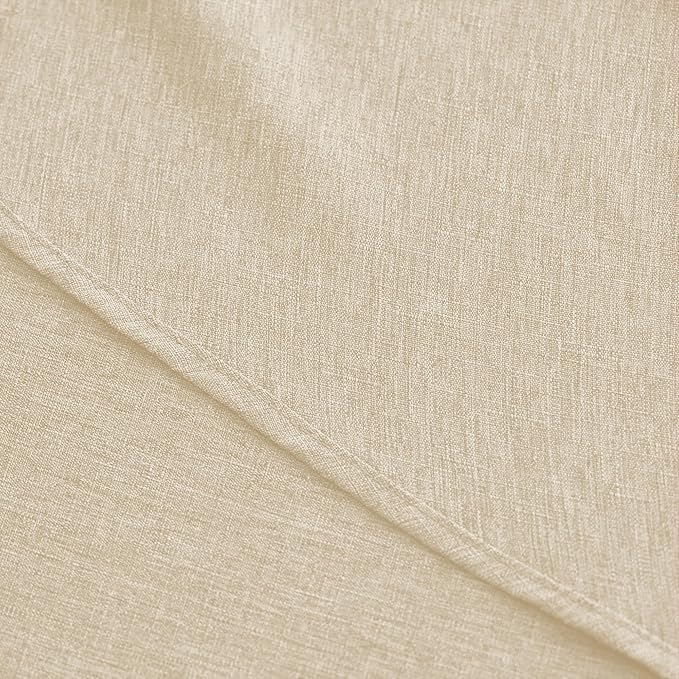 Decorelia Waterproof Round Tablecloth for Round Dining Table, Decorative Rustic Soft Wipeable Table Cloths Cover Indoor Outdoor Use for Holiday,Wedding, Kitchen (70 Inch,Round (4-6 Seats),Beige)