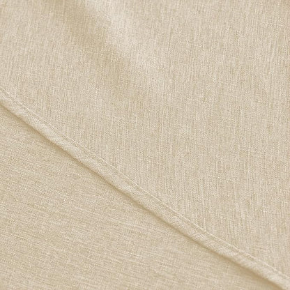 Decorelia Waterproof Round Tablecloth for Round Dining Table, Decorative Rustic Soft Wipeable Table Cloths Cover Indoor Outdoor Use for Holiday,Wedding, Kitchen (70 Inch,Round (4-6 Seats),Beige)