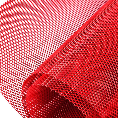 AggAuto Universal 40"x13" Car Grill Mesh 3x6mm Rhombic Hole Red | Aluminum Alloy Automotive Grille Insert Bumper, One of the Most Multifunctional Shape Grids 100x33cm