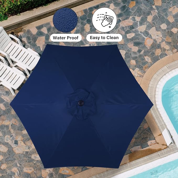 Simple Deluxe 9' Patio Umbrella Outdoor Table Market Yard Umbrella with Push Button Tilt/Crank