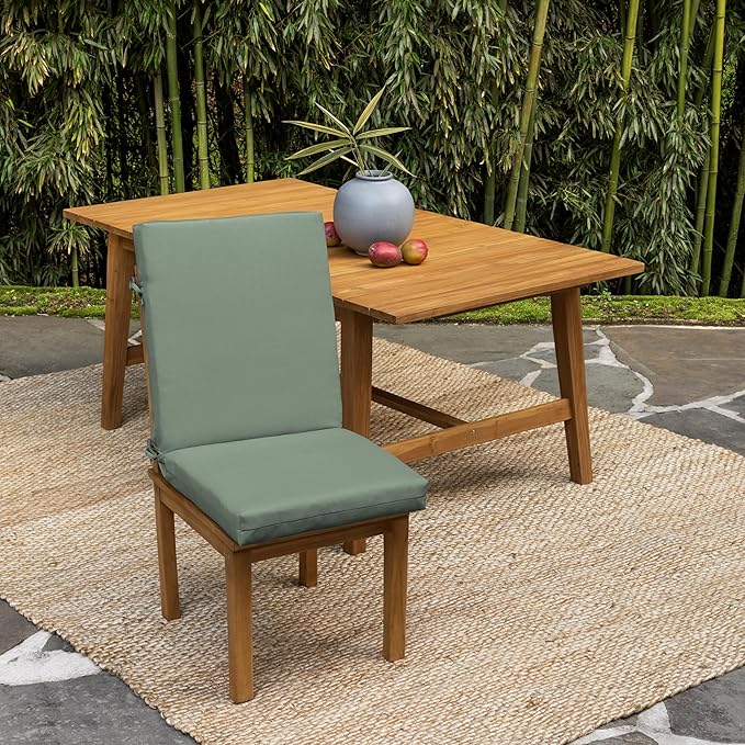 Arden earthFIBER Outdoor Dining Chair Cushion, 20 x 20, Rain-Proof, Fade Resistant, Sage Green Texture