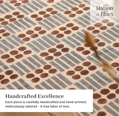 100% Cotton Hand Block Printed, Tablecloth for Kitchen, Dining, Table Cover for Parties, Chritmas, Weddings, Barbecues and Summer picnics Table Cloth