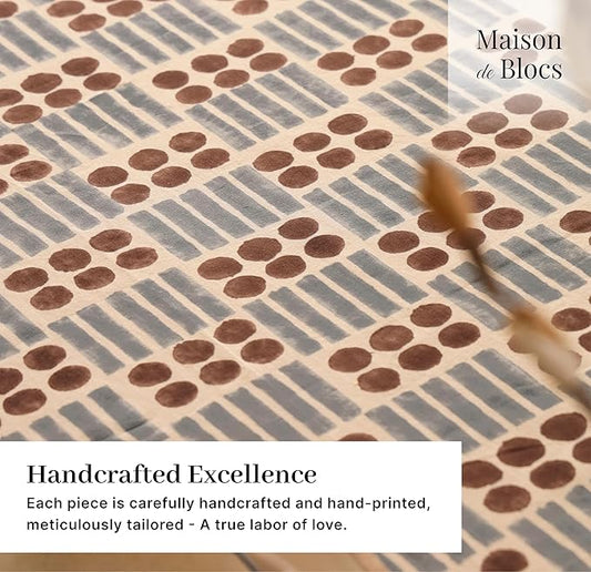 100% Cotton Hand Block Printed, Tablecloth for Kitchen, Dining, Table Cover for Parties, Chritmas, Weddings, Barbecues and Summer picnics Table Cloth
