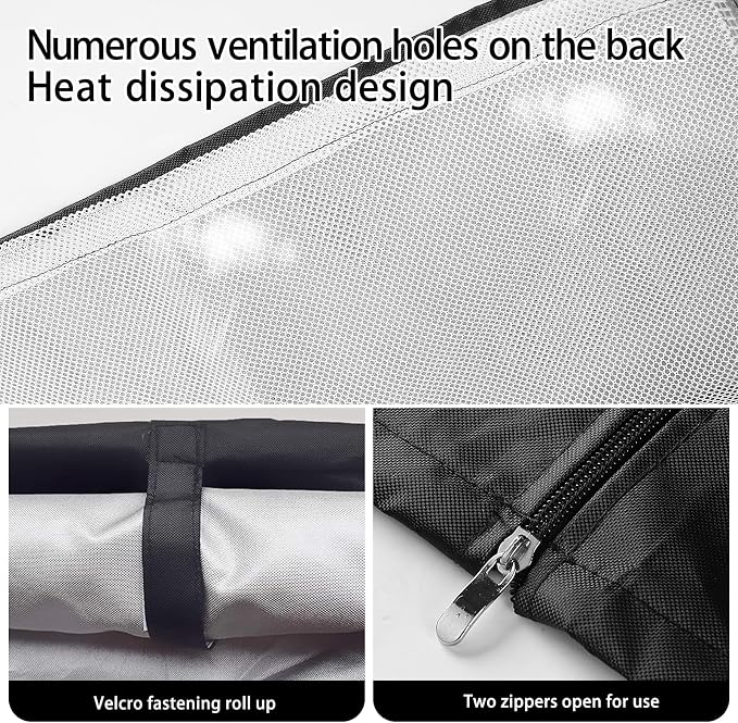 Refrigerator Cover 33''W x 33''D x 67''H,Suitable for Upright Freezers/Beverage Refrigerator/Large Cold Rooms,Reusable, Front can be opened, Black