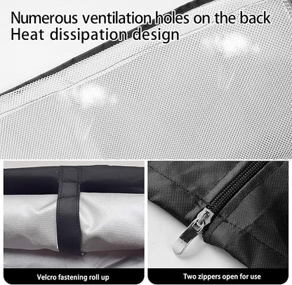 Outdoor Refrigerator Cover 36''W x 30''D x 72''H,Suitable for Upright Freezers/Beverage Refrigerator, 600D Oxford Washable, Reusable, Front can be opened, Black