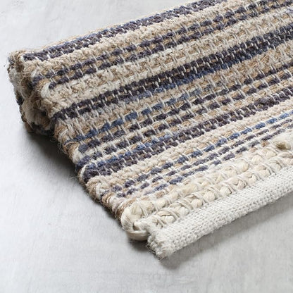 Hausattire Woven Placemats Set of 4 - Blue, Jute Boho Rectangle Table Mats for Kitchen Dining Coffee Table | Heat Resistant Farmhouse Boho Placemat for Wedding, Restaurants |13x19 Inches