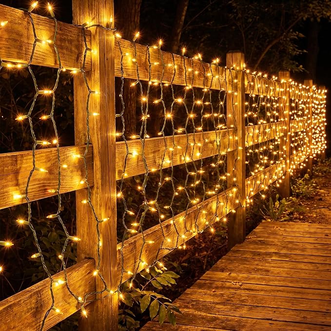 BrizLabs Gold Christmas Lights 300 Count 69.6ft Incandescent String Lights | Connectable; Warm Glow Light String; UL Certified; Xmas Mini String Light Green Wire for Indoor Outdoor Tree Holiday Party