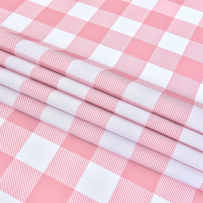 Waterproof Checkered Tablecloth Runner Fabric - Rectangle 12x108 Inch Classic Gingham Buffalo Plaid Table Cloth for Indoor/Outdoor Use - Table Cover for Kitchen, BBQs, and Parties