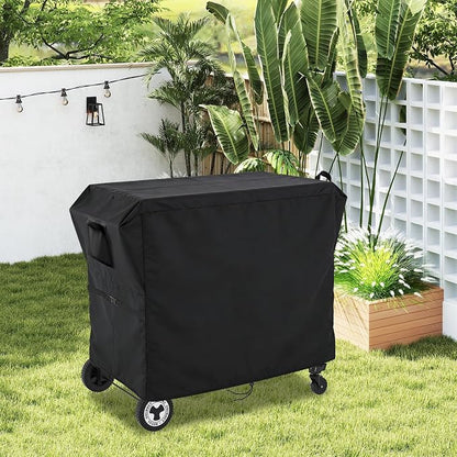 Outdoor Dining Grill Cart Cover - 25" D x 42" W x 33" H | 500D Grill Cart Cover for Grills House grill Cart, Heavy Duty Waterproof BBQ Food Prep Table Covers, Black