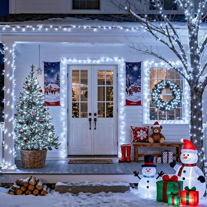 JMEXSUSS 66ft 200 LED White Christmas Lights Indoor Outdoor Plug in | Connectable String Twinkle Lights Outdoor Clear Wire Plug in for Bedroom Classroom House Fireplace Christmas Tree Decoration
