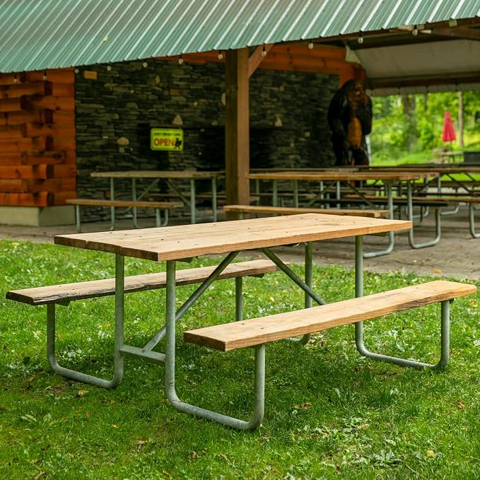 Picnic Table Frame Kit – Commercial Grade, Fully Welded Steel, 6-Foot DIY Design (Customer Supplies Lumber), Made in The USA