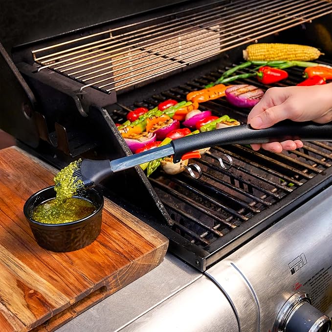 Mr. Bar-B-Q Kickstand Silicone Basting Brush with Elevated Handle