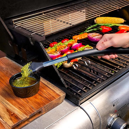 Mr. Bar-B-Q Kickstand Silicone Basting Brush with Elevated Handle