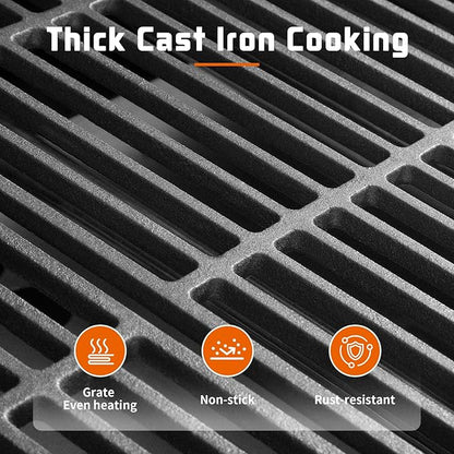 SKOK 5 Burner BBQ Grill with Infrared Side and Rear Burners,Gas Grill with Cast Iron Grates,Outdoor Barbecue Grill 72,000 BTU Output