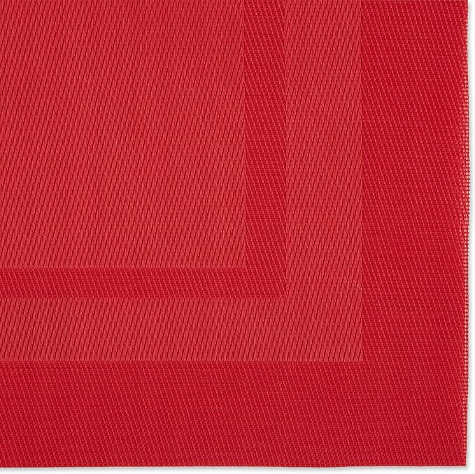DII PVC Tabletop Collection Woven Indoor/Outdoor, Placemat Set, 13x17.25, Tango Red, 6 Piece (Pack of 12)