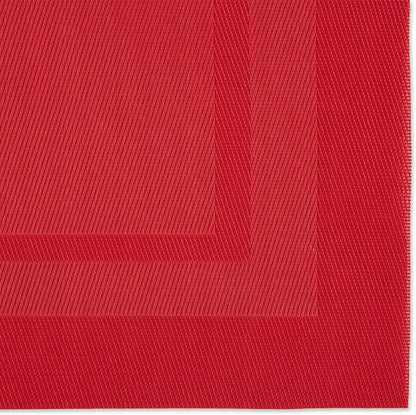 DII PVC Tabletop Collection Woven Indoor/Outdoor, Placemat Set, 13x17.25, Tango Red, 6 Piece (Pack of 12)