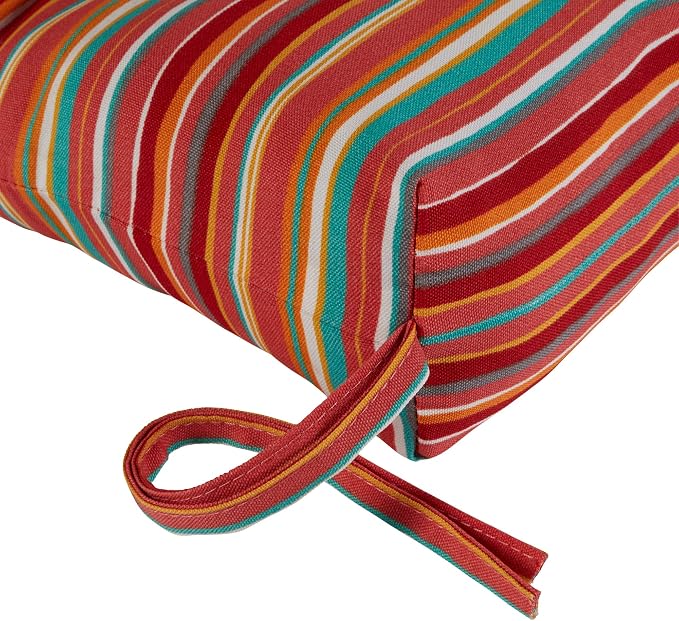 Greendale Home Fashions 72 x 22-inch Outdoor Chaise Lounge Cushion, Coral Stripe
