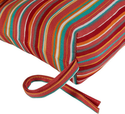 Greendale Home Fashions 72 x 22-inch Outdoor Chaise Lounge Cushion, Coral Stripe