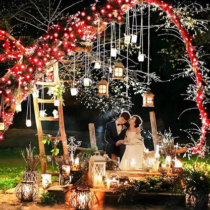 KNONEW 203FT Outdoor Christmas Fairy Lights Plug in,600 LED String Lights Outdoor Waterproof 8 Modes Memory Times for Wedding Bedroom Walls Garden Trees Decoration(red)