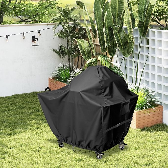 Outdoor Dining Grill Cart Cover - 34" D x 29" W x 29" H, 600D Grill Cart Cover for Glacenox, Heavy Duty Waterproof BBQ Food Prep Table Covers, Black