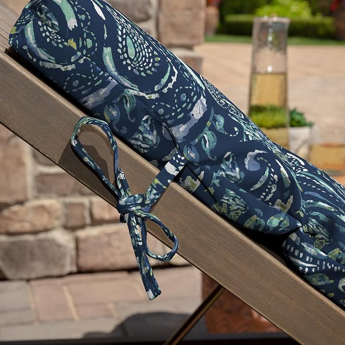 Arden earthFIBER Outdoor Chaise Cushion, 21 x 72, Rain-Proof, Fade Resistant, Cushion for Chaise Lounger Sapphire Blue Ridge Paisley | Lounge Cushion, Rain-Proof, Fade Resistant, Cushion for Chaise Lounger, Mold and Mildew Resistant
