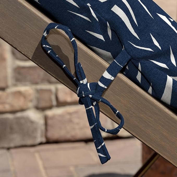 Arden Outdoor Tufted Chaise Cushion, earthFIBER, 22x76, Blue Palm | Plush Comfort, Modern Tuft, Lounge Cushion, Rain-Proof, Fade Resistant, Cushion for Chaise Lounger, Mold and Mildew Resistant