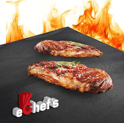 BBQ Grill Mat, Baking Mat - 100% Food-Safe - 2 Pack – 15.75x13 Inches | Non-Stick | 0.39mm Thick Heavy Duty Grill Accessory For Heat up to 600 Degrees – Reusable - Dishwasher Safe - PFOA Free