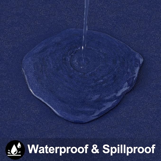 Smiry Square Table Cloth 54x54 Inch, Waterproof Wipeable Vinyl Tablecloths Protector, Oil Spill Proof Plastic Table Cover for Dining, Picnic, Camping, Outdoor, Navy