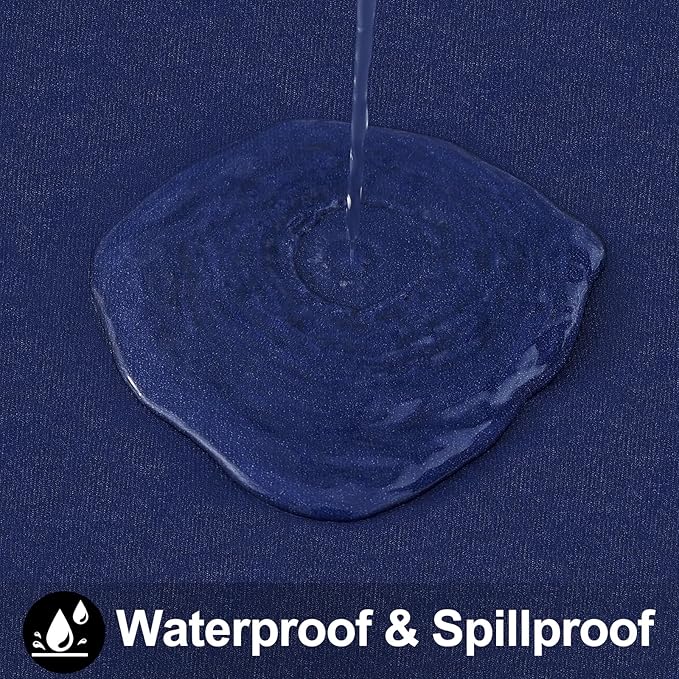 Smiry Rectangle Table Cloth 70x90 Inch, Waterproof Wipeable Vinyl Tablecloths Protector, Oil Spill Proof Plastic Table Cover for Dining, Picnic, Camping, Outdoor, Navy