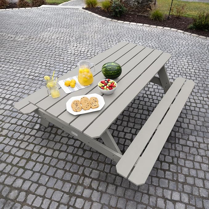 Highwood Hometown Picnic Table, 6 Foot, Harbor Gray