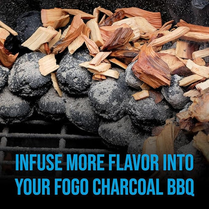 FOGO Post Oak Wood Chips for Grilling and Smoking, Bold Texas BBQ Flavor for Charcoal and Gas Grills, Made in USA, 1.4 lb Bag, 6-Pack