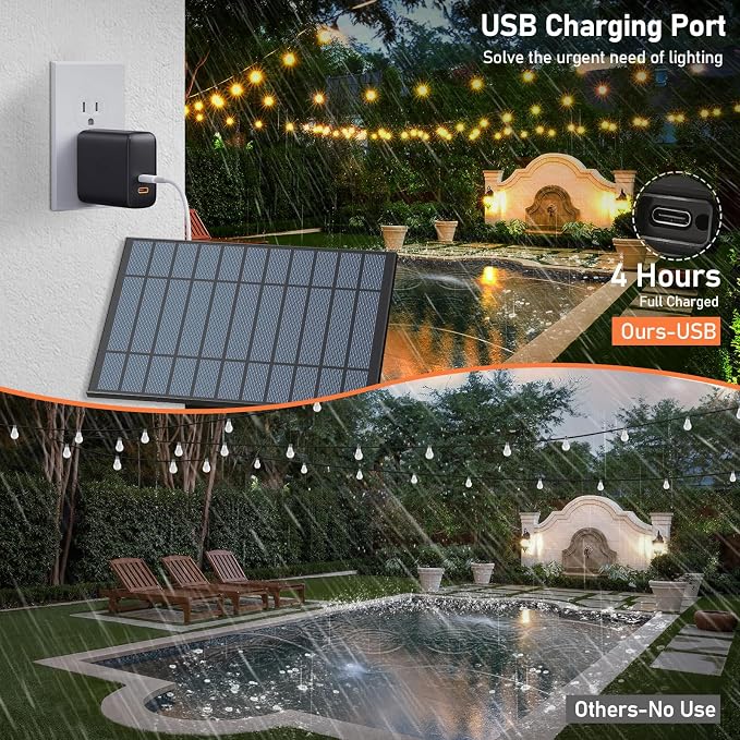 50 FT Solar Powered Outdoor String Lights with 26 Shatterproof Edison Bulbs | Solar String Lights for Outside, Dimmable Patio Lights Waterproof with Remote Timer for Wedding Backyard(Warm White)