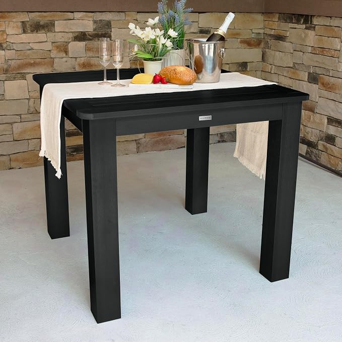 highwood Hamilton 5 Piece Square Counter Height Dining Set, Black