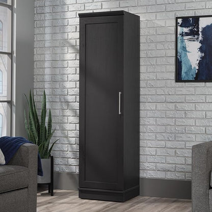 Sauder HomePlus Kitchen Pantry Storage Cabinet Slim Single Door with Adjustable Shelves, Living Room Storage Cabinet, in Raven Oak