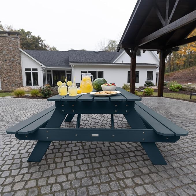 Highwood Hometown Picnic Table, 6 Foot, Federal Blue