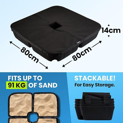 Rhino BaseMate EVA Material - Patio Umbrella Base Weights up to 200 Lb. | for Cantilever, Regular, or Any Offset Umbrella Base | 4-Part, 900D Heavy-Duty, All-Weather (Square)
