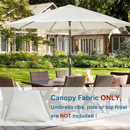 Blissun 9ft Patio Umbrella Replacement Canopy, Market Umbrella Top, Outdoor Table Umbrella Canopy for 8 Ribs, Canopy Only