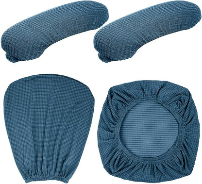 Tallew 4 Pcs Office Chair Covers Stretchable Armrest Seat,XL,Emerald | Universal Fit Office Desk Chairs, Protective Seat Backrest Slipcovers, Stretchable Prevent Wear, Easy Install for Rotating