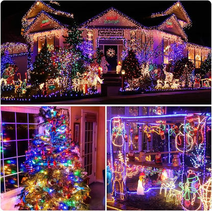 262FT 800 LED Christmas String Lights, Christmas Lights | Plug 8 Modes Memory Function with Timer, UL Certified Outdoor Indoor Fairy Light Christmas Tree, Patio, Party (Multicolor)