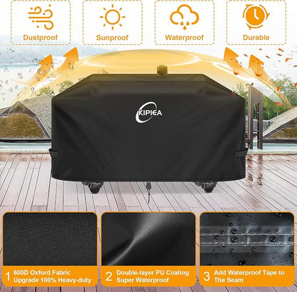 600D Heavy Duty Pellet Grill Cover for Pit Boss Memphis Combo Grill, Waterproof Wood Pellet Smoker Cover with Windproof Buckles, UV Resistant, No Tear, No Fading