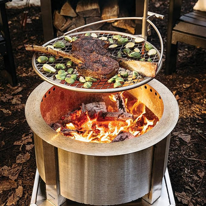 Outpost Grill 24 - Campfire Grill - Breeo X Series Accessory - Stainless Steel, Durable, USA Made - Campfire Grate - Camping Cooking Rack - Fire Pit Accessories