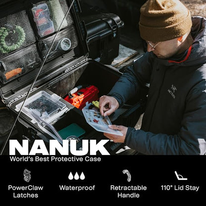 NANUK Trail 80 – 79L (20.9-Gallon) Waterproof Storage Box – Wheeled & Modular Cargo Case for Camping, Fishing, Hunting & Outdoor Storage – Dustproof and Impact Resistant (25.4” x 20” x 14.5”) – Black
