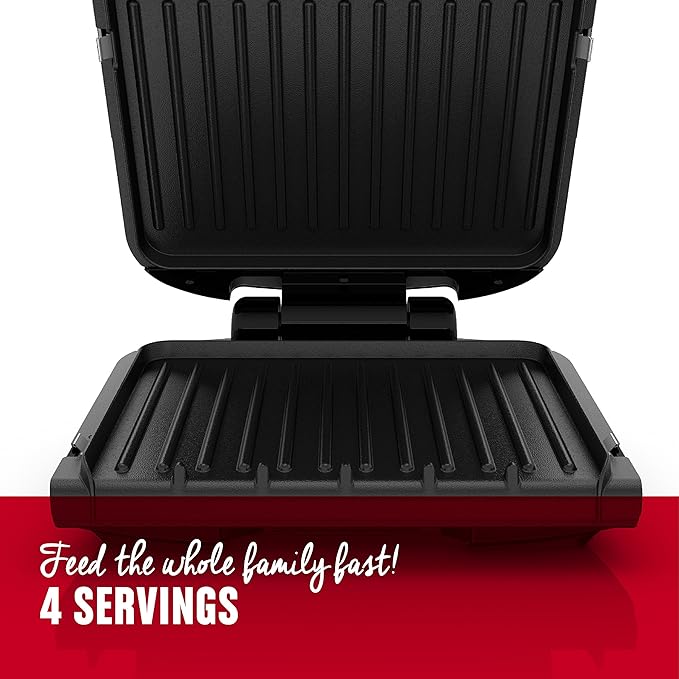 George Foreman 4-Serving Indoor Grill with Removable Plates