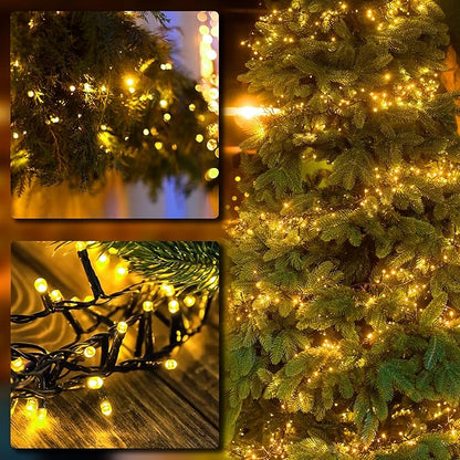 Selarlyt 2 Pack Solar String Lights Outdoor Waterproof, 72FT 200 LED Solar String Lights with 8 Lighting Modes, IP65 Waterproof Solar Lights Outdoor for Xmas Garden Party Tree Decor, Warm White