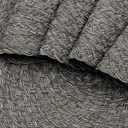 SHACOS Round Braided Placemats Set of 6 Thick Woven Placemats Washable 15 inch Circle Place Mats Non Slip Table Mats for Dining Table, Gray White