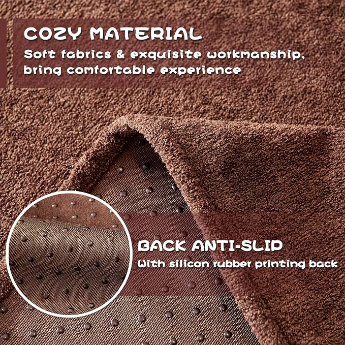 MYSKY HOME Sofa Covers Washable Couch Cover for Dogs Sofa Cover Furniture Protector Sofa Slipcovers for Dogs Water Resistant Furniture Protector Cover, Soft Non Slip Sofa Covers, 91" x 134", Chocolate